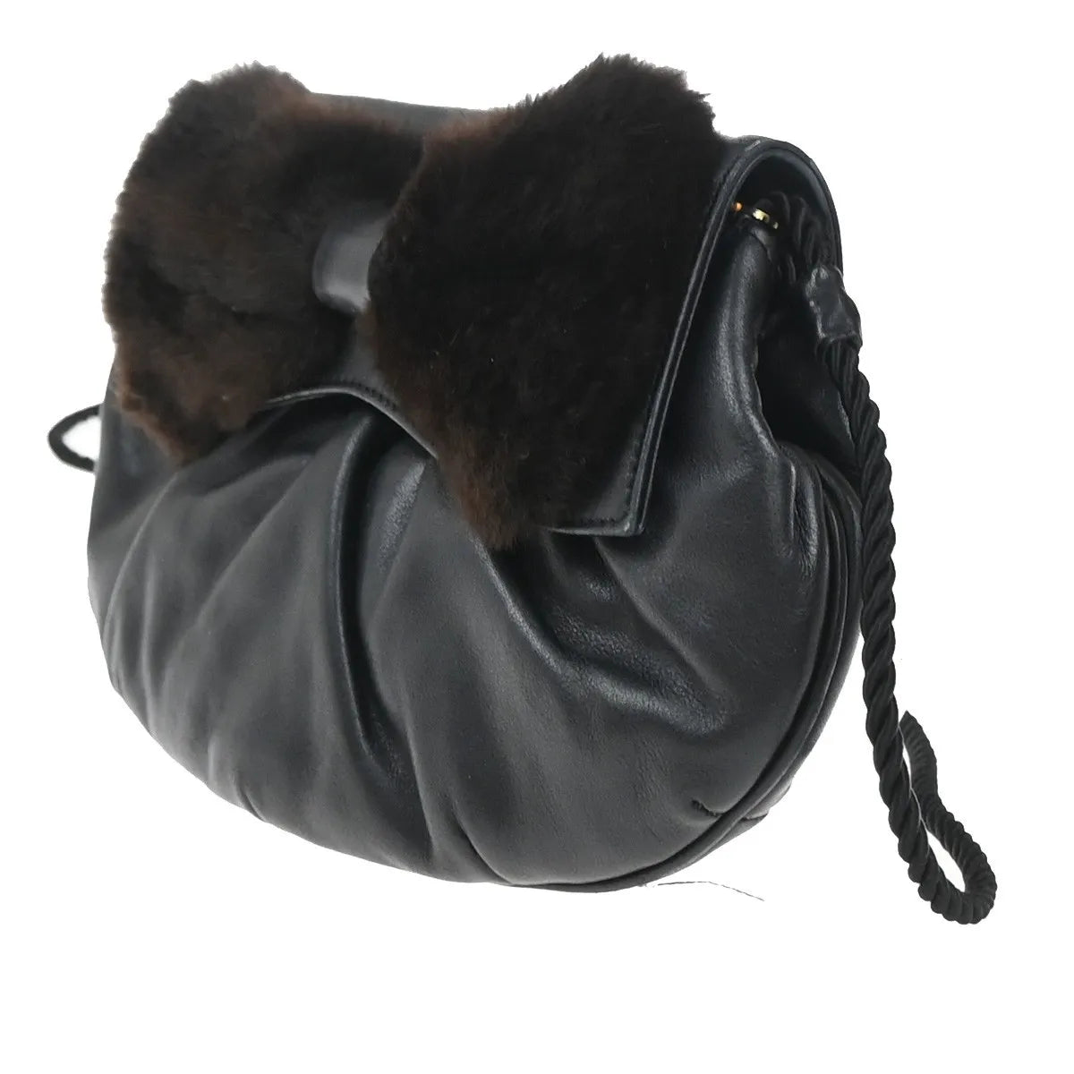 Fendi Vintage shoulderbag Leather, Black, Leather, Shoulder Bag
