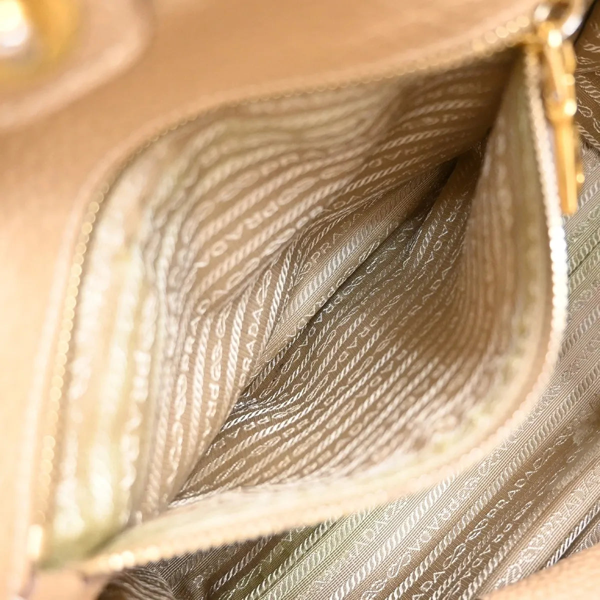 Prada Front Pocket Wing Convertible Tote Vitello Daino, Beige, Leather, Tote Bag