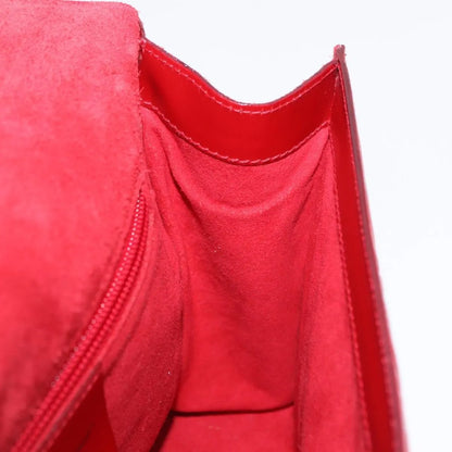Salvatore Ferragamo Vintage Gancini Top Handle Embossed Leather, Red, Leather, Handbag