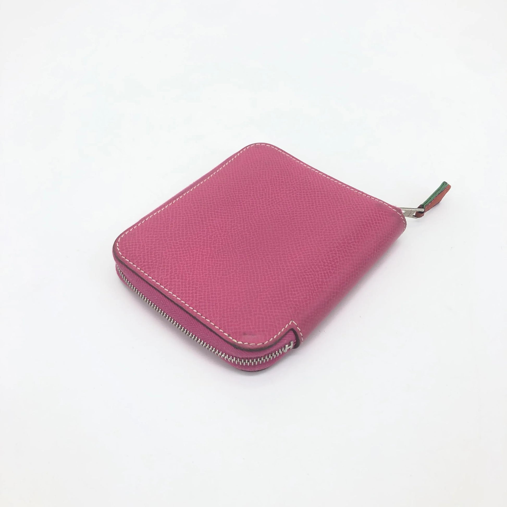 Hermes Azap Silkin Epsom Leather Silk, Pink, Calfskin, Wallet