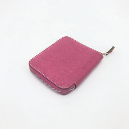 Hermes Azap Silkin Epsom Leather Silk, Pink, Calfskin, Wallet