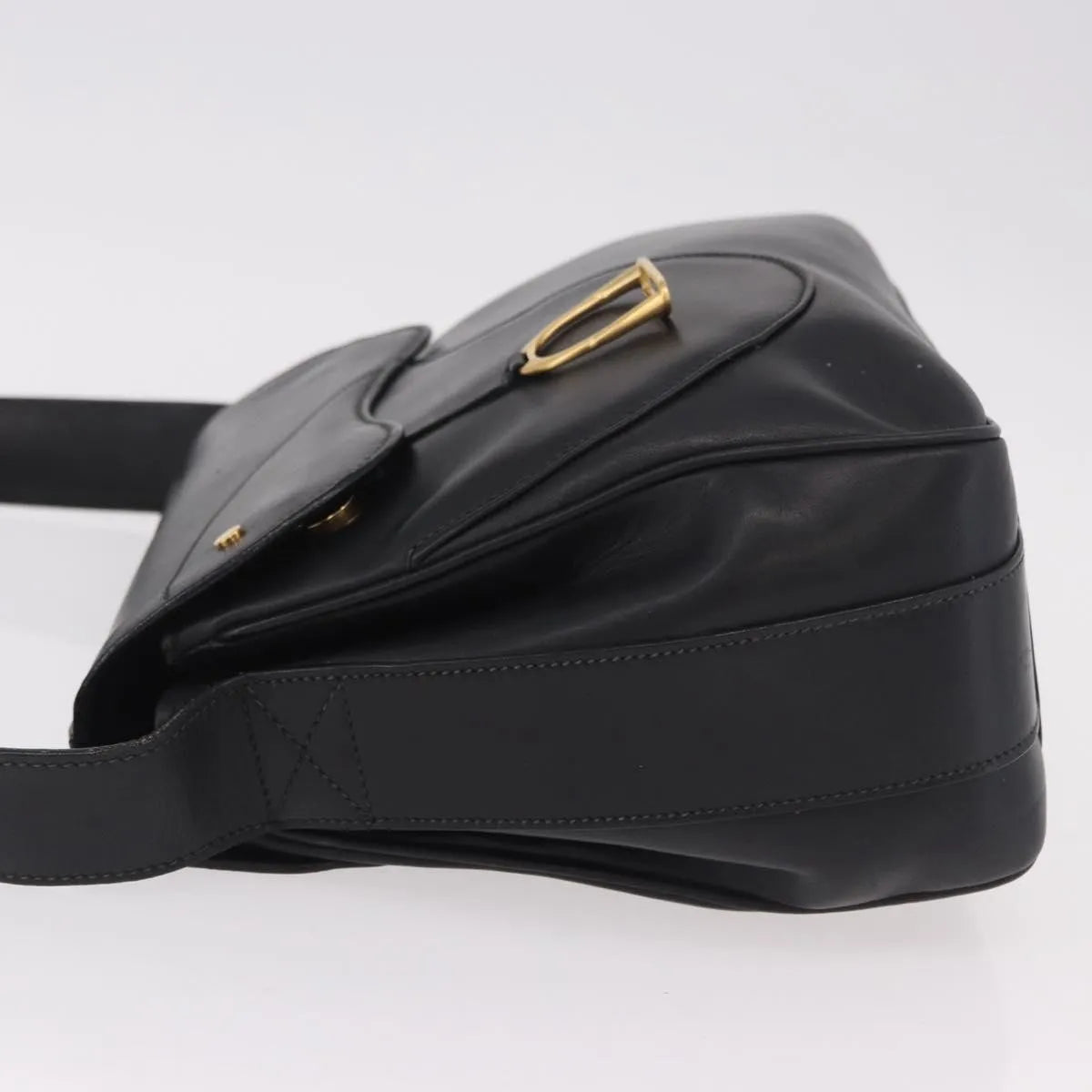 Gucci Vintage Leather, Black, Leather, Shoulder Bag