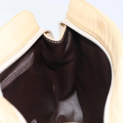Bally Vintage Chain Quilted Leather, Beige, Leather, Shoulder Bag