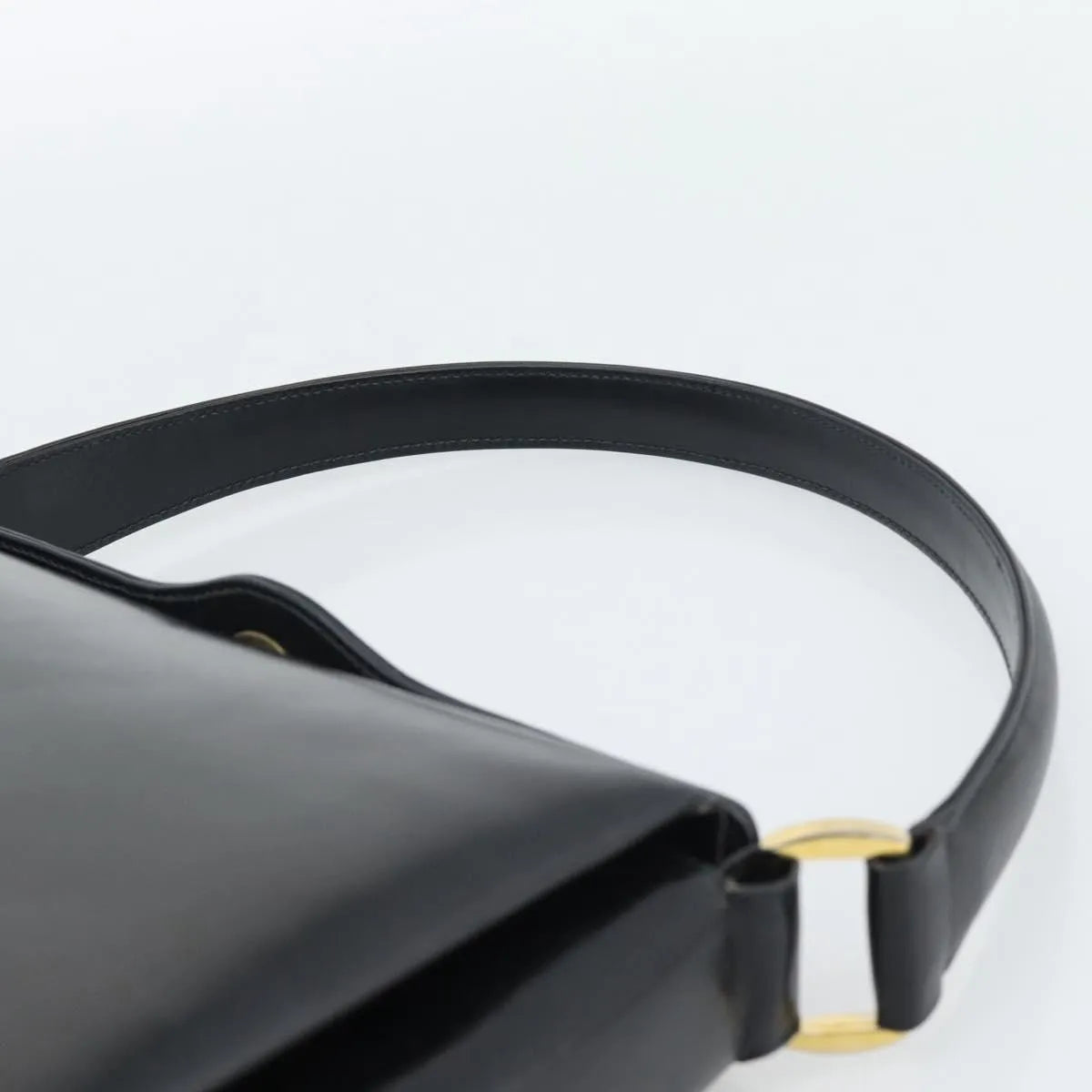 Gucci Vintage Convertible Box Leather, Black, Leather, Handbag