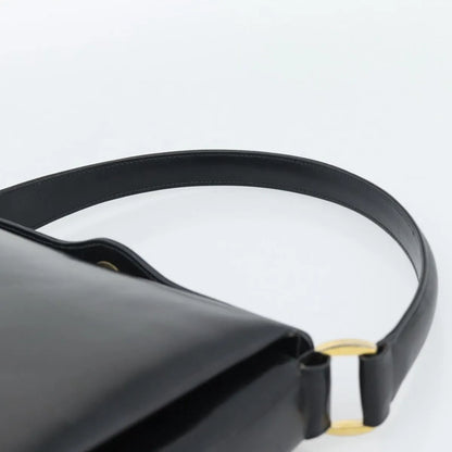 Gucci Vintage Convertible Box Leather, Black, Leather, Handbag