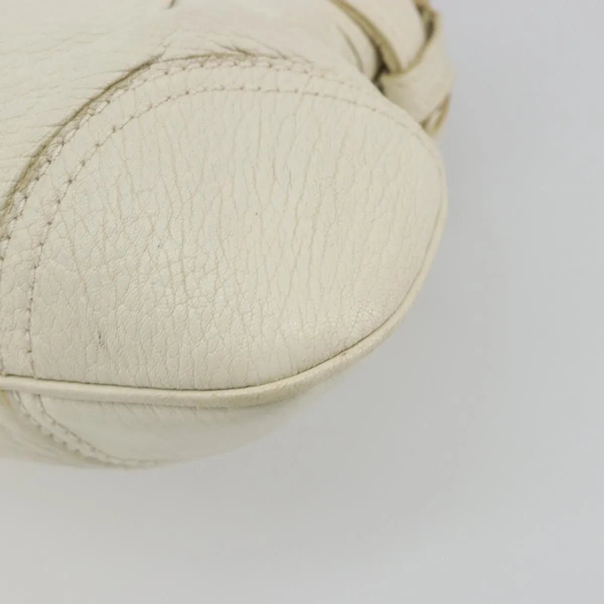 Salvatore Ferragamo Gancini Leather, White, Leather, Handbag
