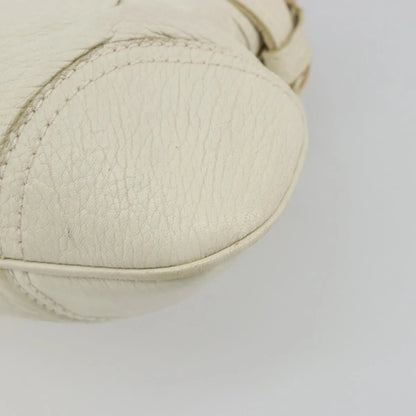 Salvatore Ferragamo Gancini Leather, White, Leather, Handbag