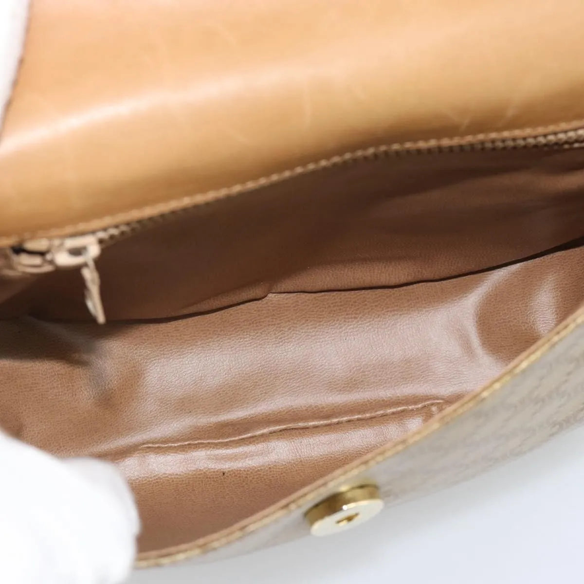 Celine Vintage Macadam Canvas, Beige, Canvas, Shoulder Bag