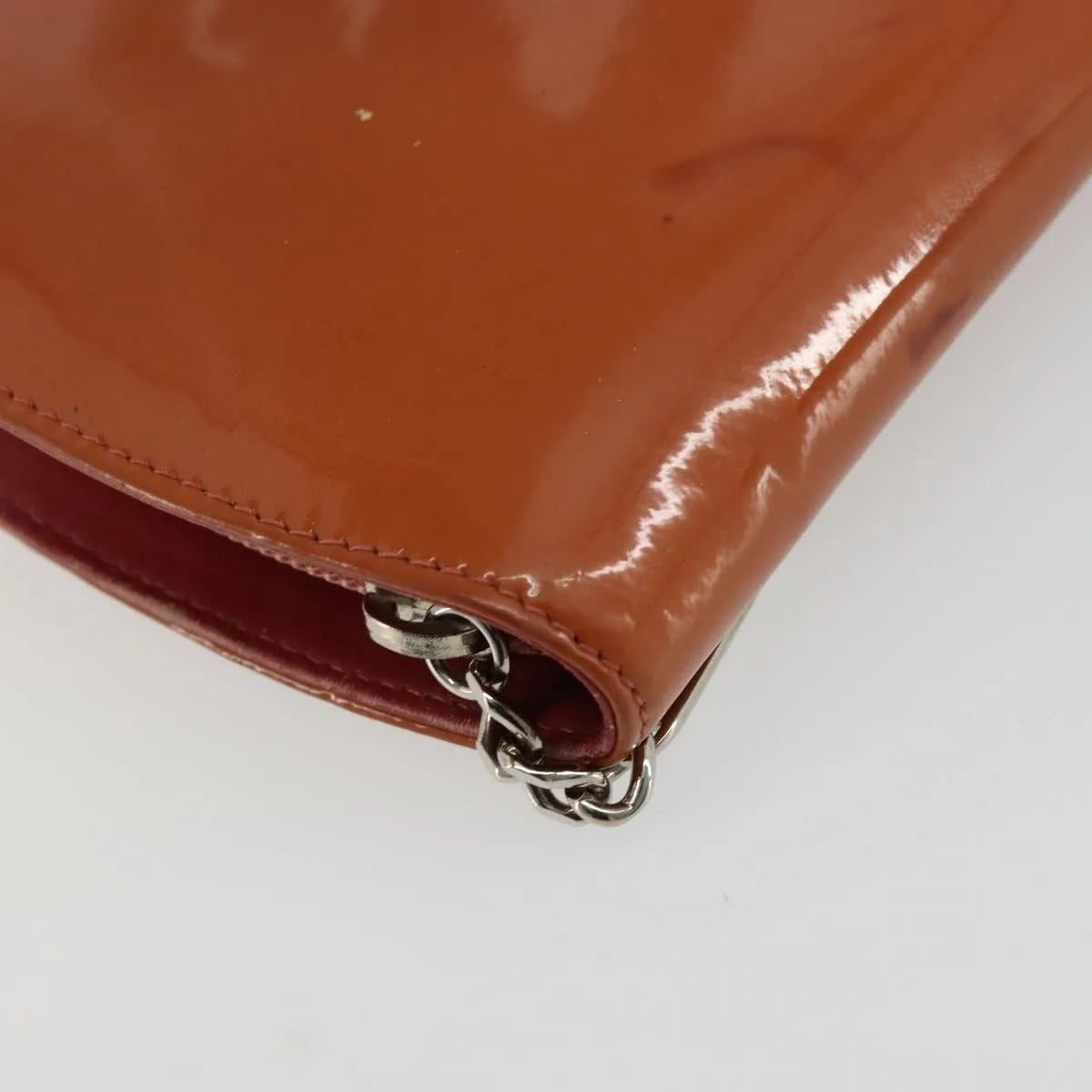 Chanel CC Logo Zip Around Patent, Orange, Patent Leather, Wallet