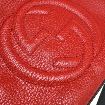 Gucci Soho Shoulder Leather, Red, Leather, Handbag