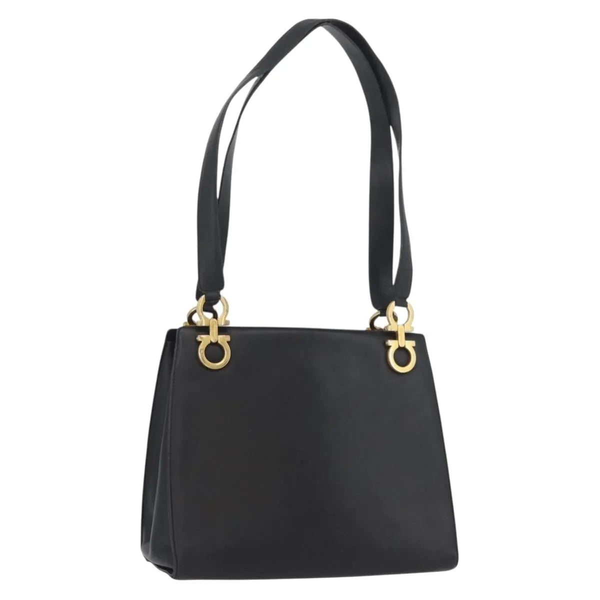Salvatore Ferragamo Gancini Tote Leather, Black, Leather, Tote Bag
