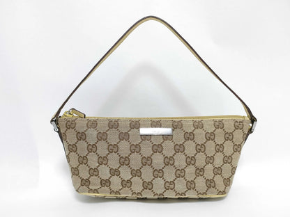 Gucci Vintage Boat Pochette GG Canvas, Beige, Canvas, Clutch
