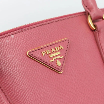 Prada Galleria Double Zip Tote Saffiano Leather, Pink, Leather, Handbag
