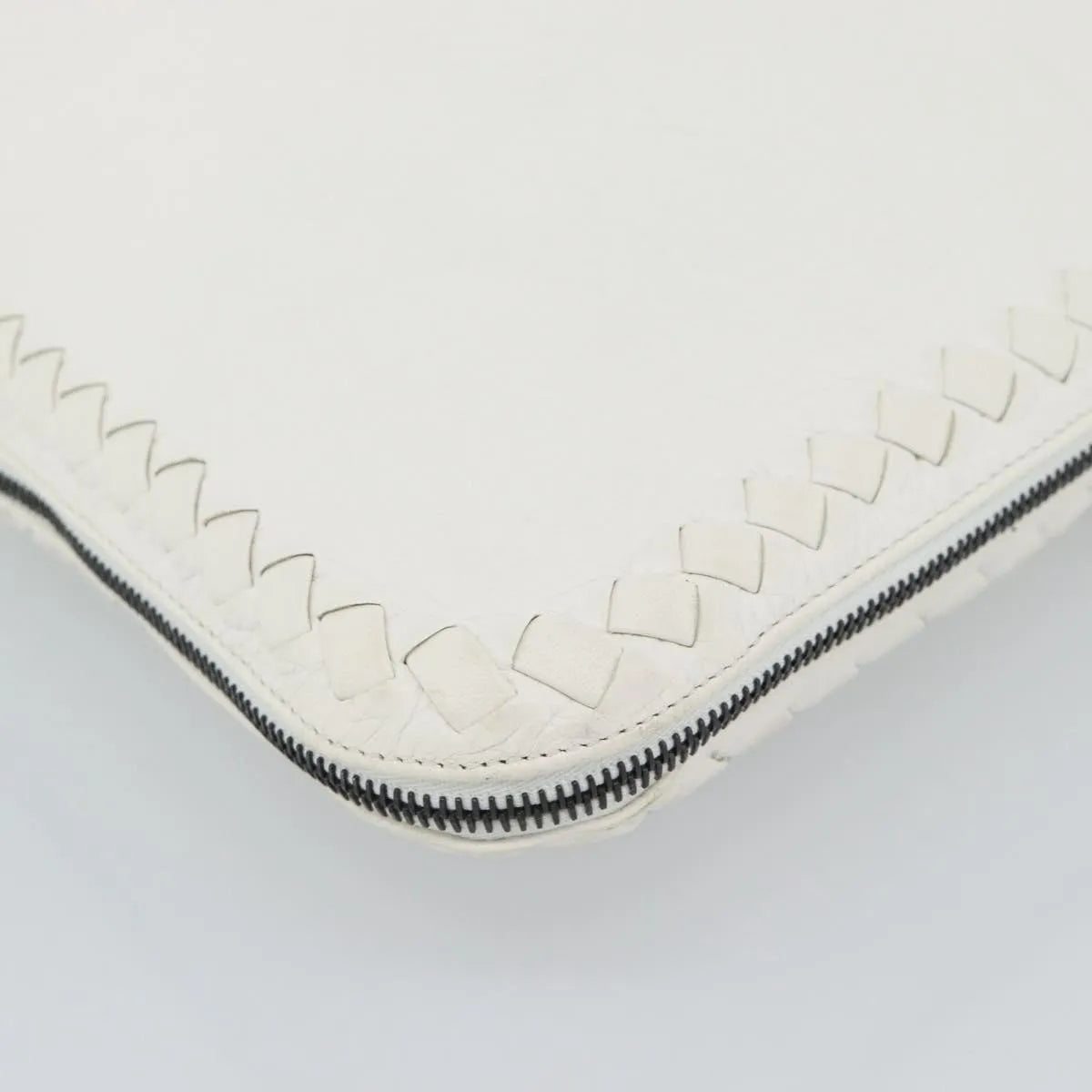 Bottega Veneta Belted Tote Intrecciato Nappa, White, Leather, Tote Bag