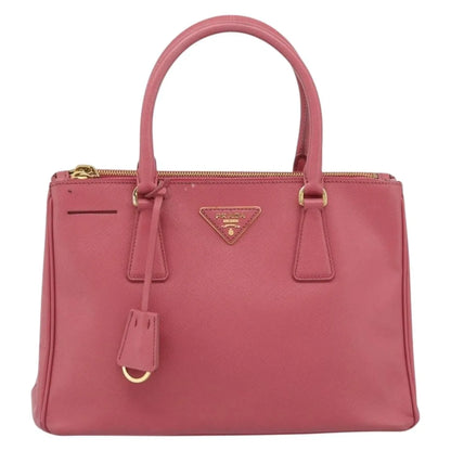Prada Galleria Double Zip Tote Saffiano Leather, Pink, Leather, Handbag