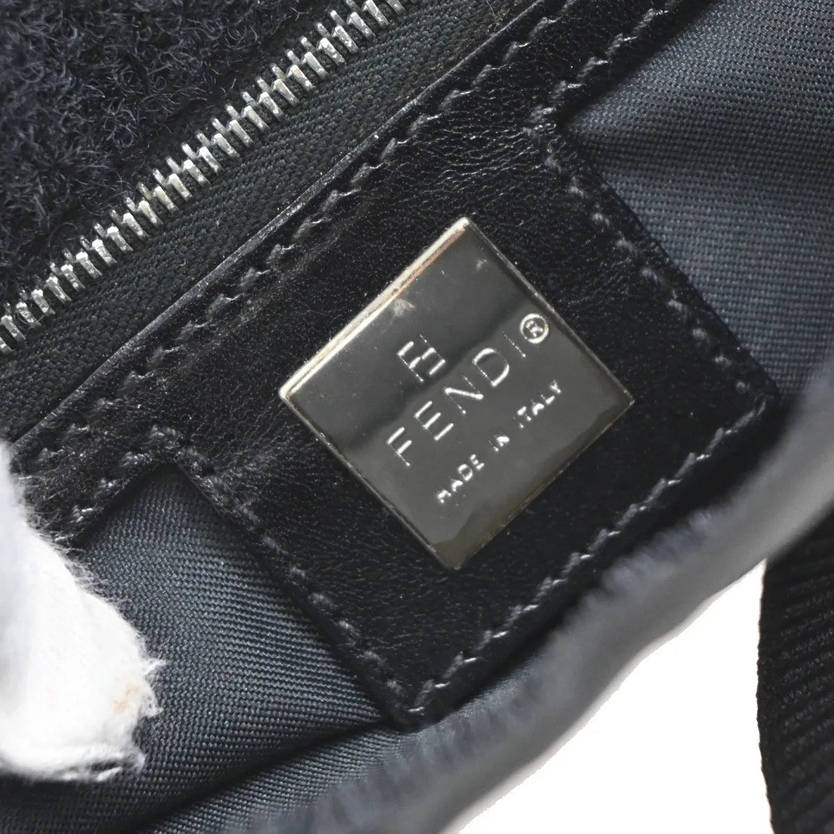 Fendi Logo Zucca Zucca, Black, Canvas, Shoulder Bag