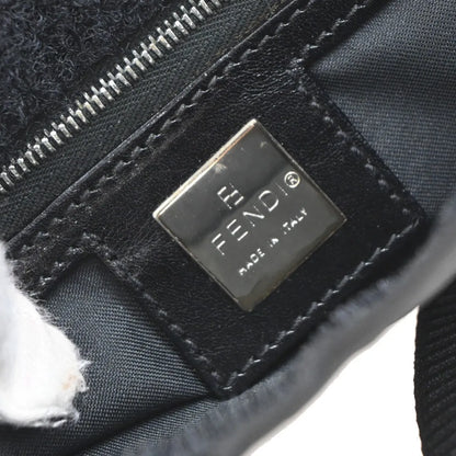 Fendi Logo Zucca Zucca, Black, Canvas, Shoulder Bag