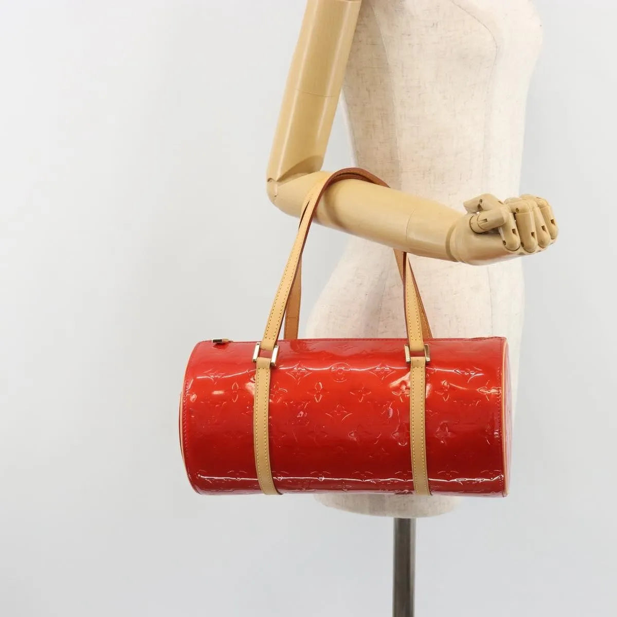 Louis Vuitton Bedford Monogram Vernis, Red, Patent Leather, Handbag