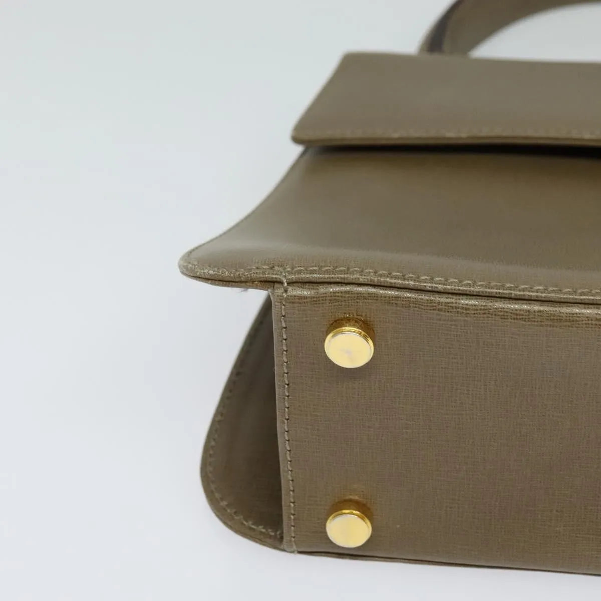 Salvatore Ferragamo Gancini Leather, Brown, Leather, Handbag