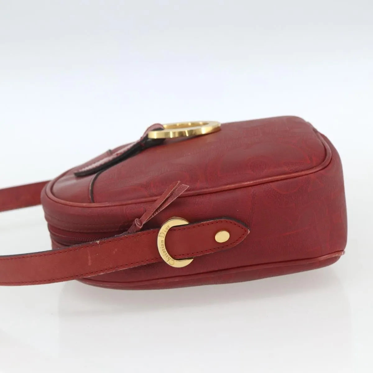 Christian Dior Vintage Trotter Canvas, Red, Canvas, Shoulder Bag