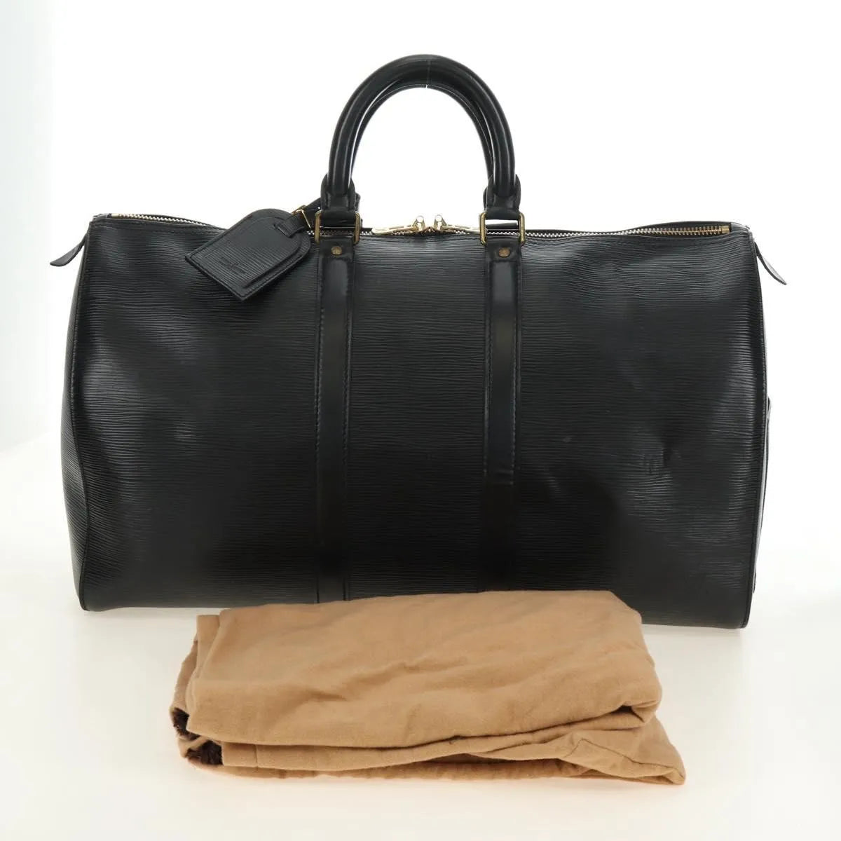 Louis Vuitton Keepall Epi Leather, Black, Leather, Travel Bag