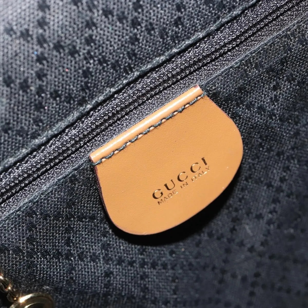 Gucci Vintage Bamboo Patent, Gold, Patent Leather, Backpack