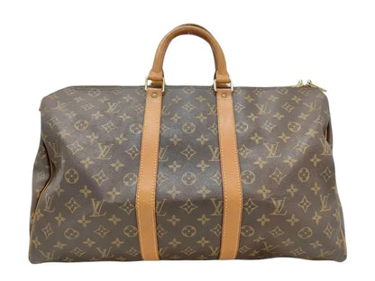 Louis Vuitton Keepall Monogram, Brown, Canvas, Travel Bag