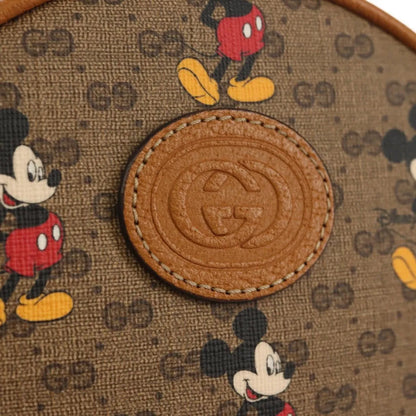 Gucci Disney Mickey Mouse Round Backpack (Outlet) Printed Mini GG Coated Canvas, Beige, Canvas, Backpack