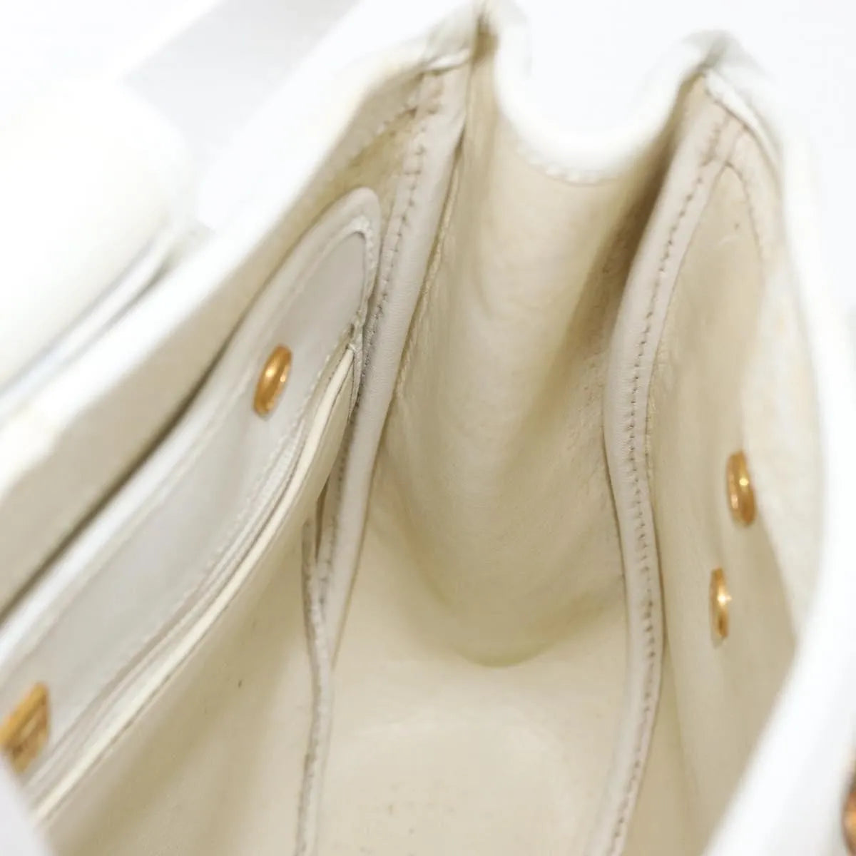 Christian Dior Vintage Leather, White_gold, Leather, Shoulder Bag