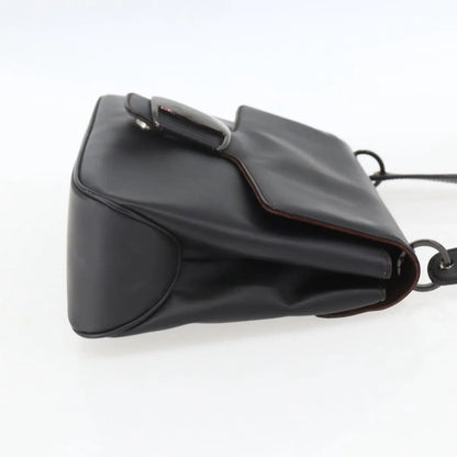 Salvatore Ferragamo Vala Leather, Black, Leather, Shoulder Bag