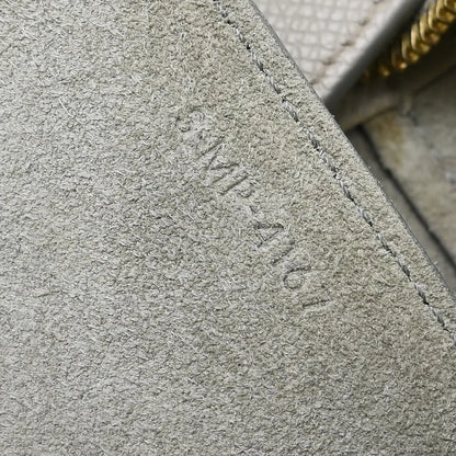 Celine Belt Textured Leather, Gray, Leather, Handbag