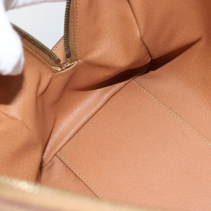 Celine Vintage Macadam Boston Canvas and Leather, Brown, PVC, Handbag