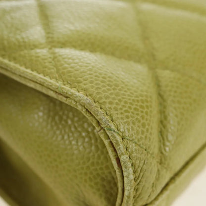 Chanel Vintage Zip Belt Quilted Caviar, Yellow, Leather, Shoulder Bag