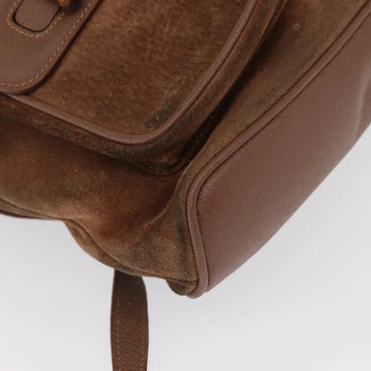 Gucci Vintage Bamboo Suede, Brown, Suede, Backpack