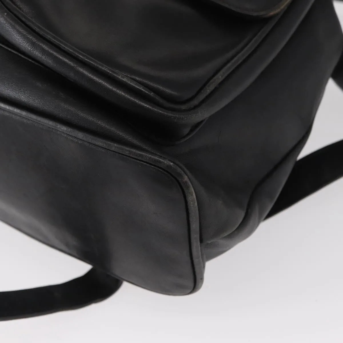 Gucci Vintage Bamboo Leather, Black, Leather, Backpack