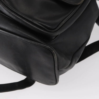 Gucci Vintage Bamboo Leather, Black, Leather, Backpack