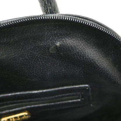 Fendi Vintage Dome Satchel Leather, Black, Leather, Handbag