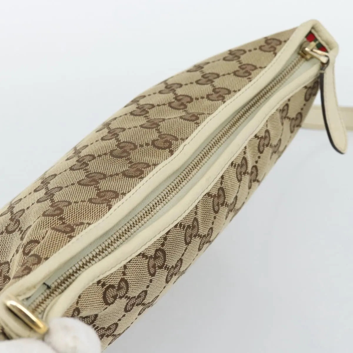 Gucci Britt Half Moon Hobo GG Canvas, Beige, Canvas, Shoulder Bag