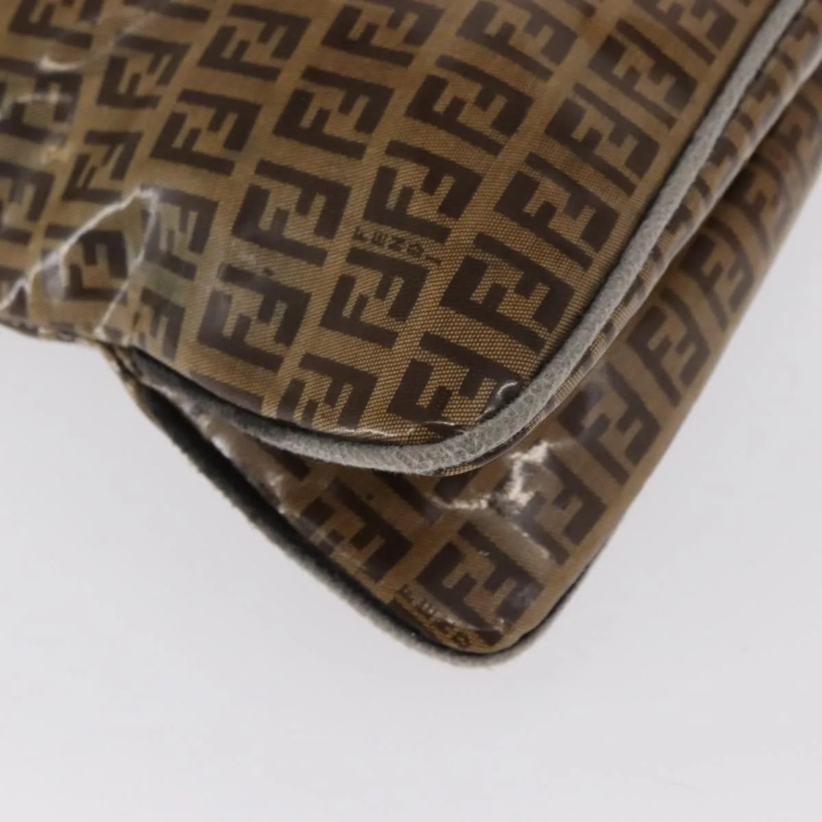 Fendi Mamma baguette Cuir verni, Brown, PVC, Shoulder Bag