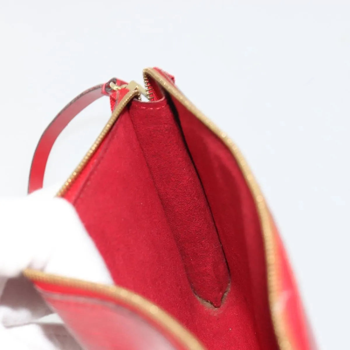 Louis Vuitton Pochette Accessoires Epi, Red, Leather, Clutch
