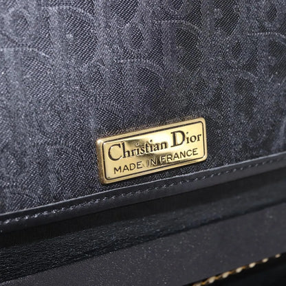 Christian Dior Vintage Honeycomb chain Canvas, Black, Canvas, Shoulder Bag