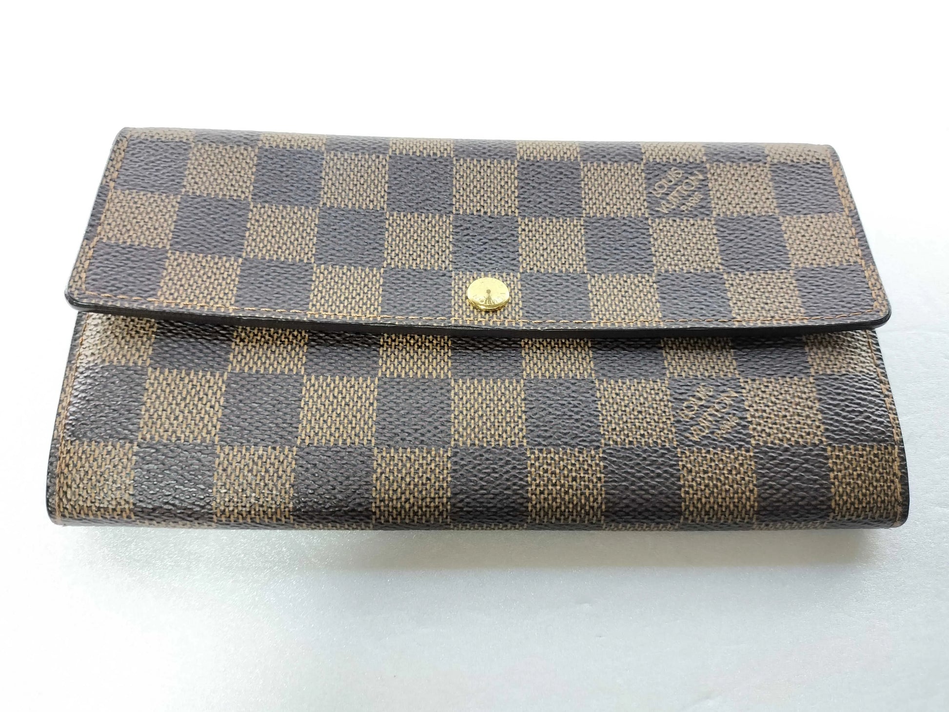 Louis Vuitton Long Damier, Brown, Canvas, Wallet