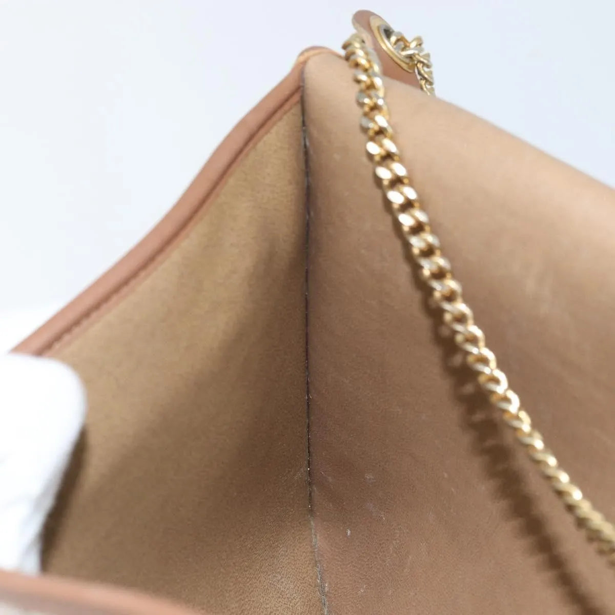 Christian Dior Vintage Honeycomb chain Canvas, Beige, Canvas, Shoulder Bag