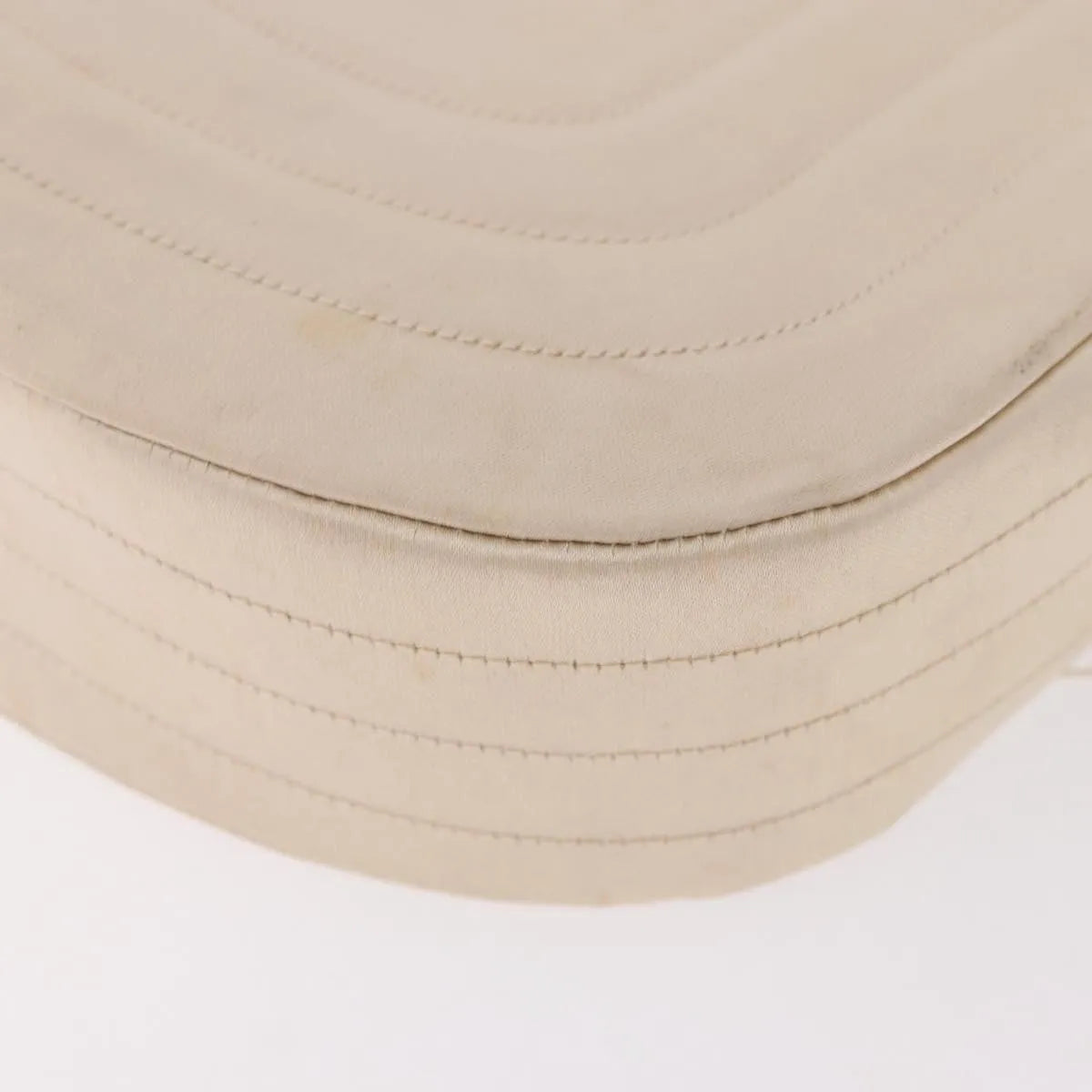 Chanel Vintage Round Flap Satin, Beige, Satin, Shoulder Bag
