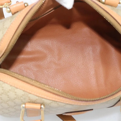 Celine Vintage Macadam Boston Canvas, Beige, Canvas, Handbag