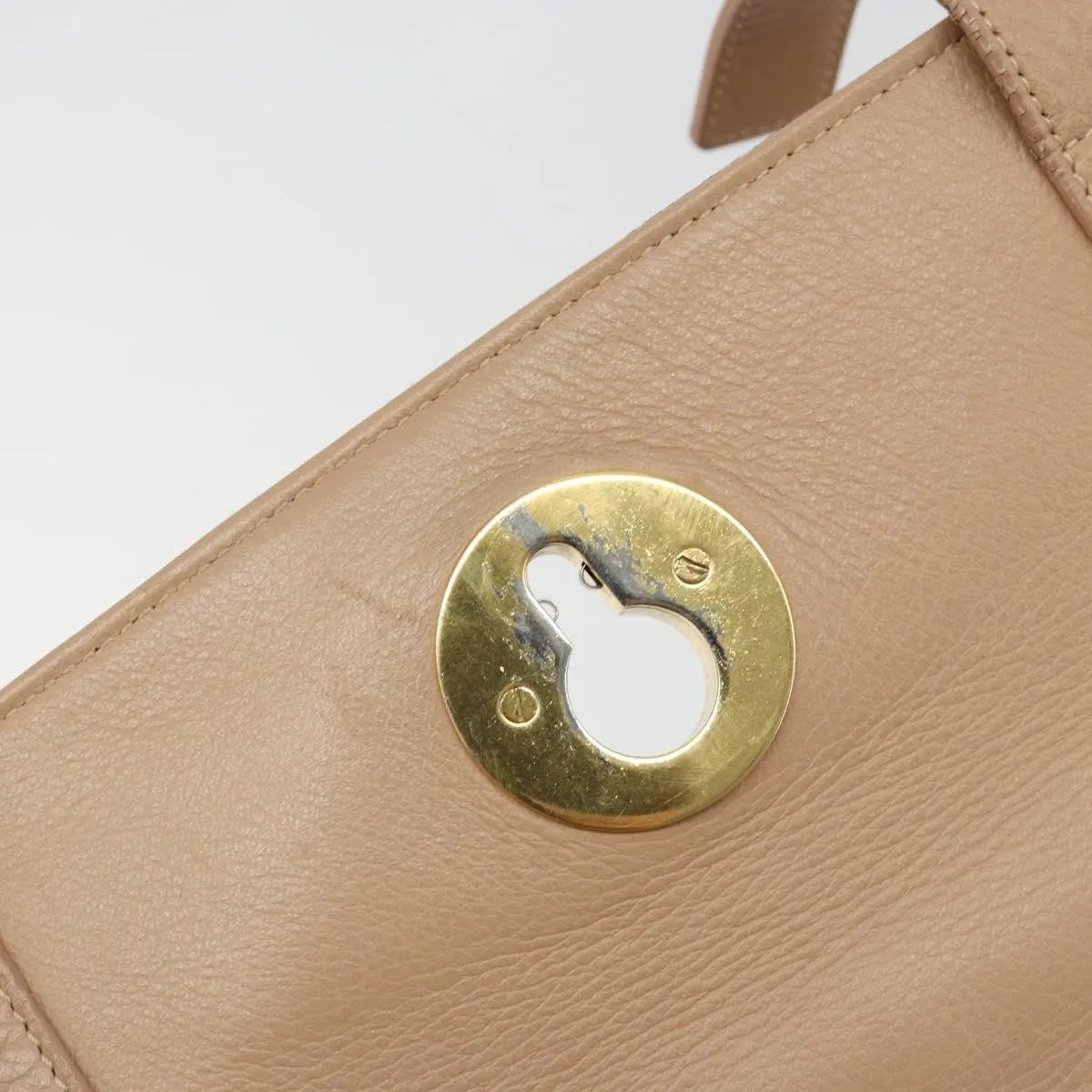 Saint Laurent Muse Two Leather, Beige, Leather, Handbag