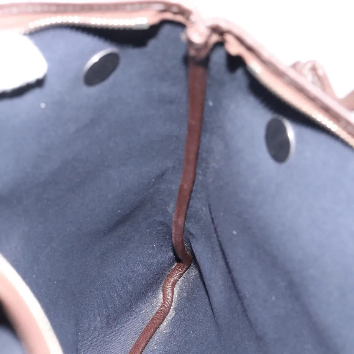 Hermes Mrs. Hippie Leather and Toile, Navy, Leather, Shoulder Bag