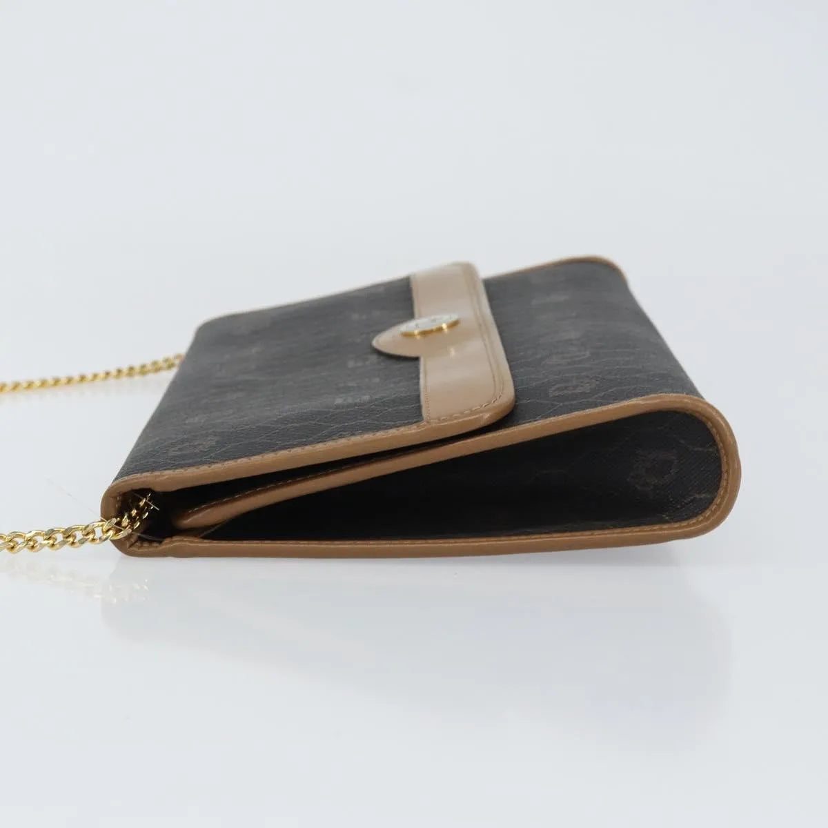 Christian Dior Vintage Honeycomb chain Canvas, Black, Canvas, Shoulder Bag