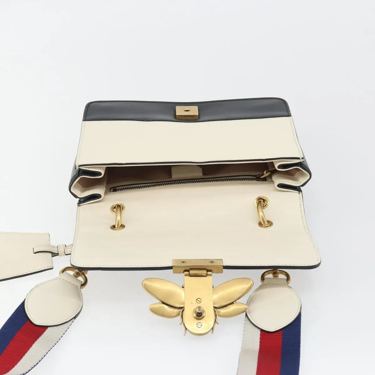 Gucci Queen Margaret Flap Colorblock Leather, Black, Leather, Shoulder Bag