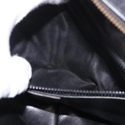 Celine Vintage Circle Logo Leather, Black, Leather, Shoulder Bag